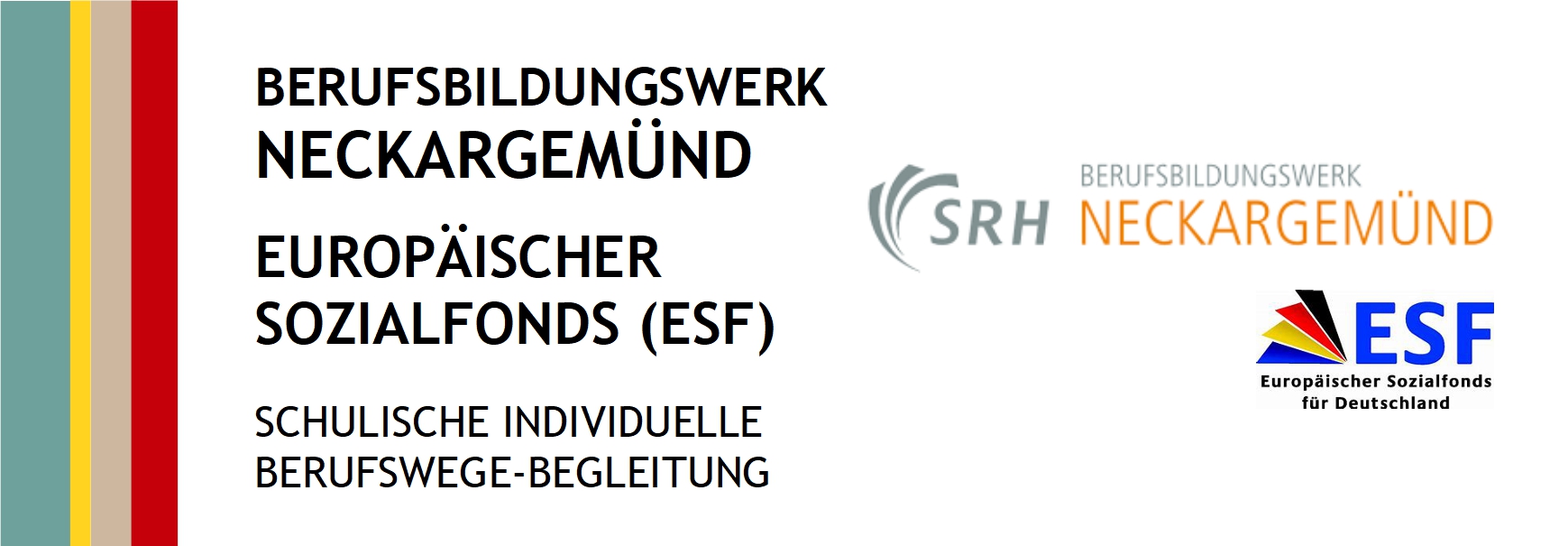 Logos der SRH Neckargemünd und des Europäischen Sozialfonds für Deutschland